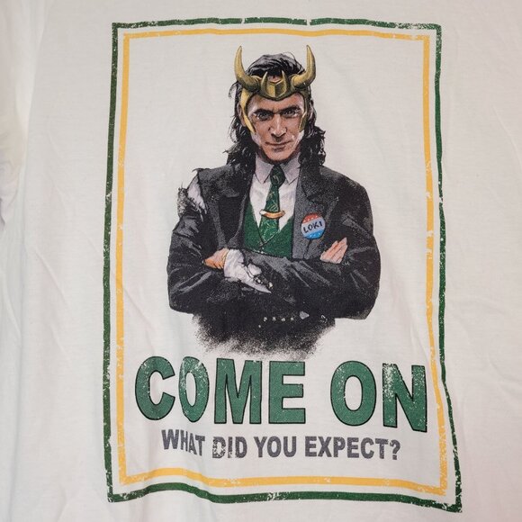 Marvel Studios Loki Series Men's "Come On What Did You Expect?" T-Shirt Small - Picture 2 of 7